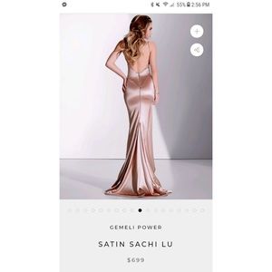 Pink satin prom dress